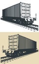 Cargo railway platform with a container Royalty Free Stock Photo