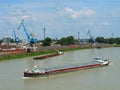 Cargo river port on the Danube Royalty Free Stock Photo