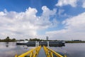 Cargo riverboat in The Netherlands Royalty Free Stock Photo