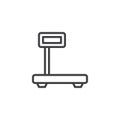 Cargo scales line icon