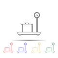 cargo scales multi color style icon. Simple thin line, outline of measure icons for ui and ux, website or mobile