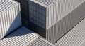 Cargo sea containers placed on open warehouse