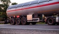 Cargo semi-trailer tank for the transportation of dangerous goods liquefied propane-butane gas, industry Royalty Free Stock Photo