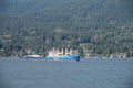 Cargo ship anchored of the coast of west Vancouver