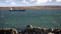 Cargo Ship Anchored In Malvinas