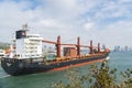 Cargo Ship, or Container Ship, entering the Port of Kaohsiung Royalty Free Stock Photo