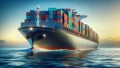 cargo ship Container transportation, AI generated image