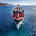 cargo ship in Corinth canal, AI generated Royalty Free Stock Photo