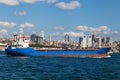 Cargo ship crossing the Bosphorus Royalty Free Stock Photo