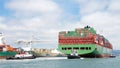 Cargo ship CSCL WINTER entering the Port of Oakland