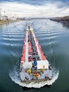 Cargo ship on the Danube Royalty Free Stock Photo