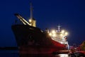 The cargo ship docked at Sulina port overnight