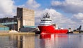 Cargo ship in Edinburgh docks Royalty Free Stock Photo