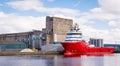 Cargo ship in Edinburgh docks Royalty Free Stock Photo
