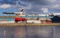 Cargo ship in Edinburgh docks Royalty Free Stock Photo