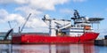 Cargo ship in Edinburgh docks Royalty Free Stock Photo