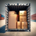 Cargo ship freight container ready to load Royalty Free Stock Photo