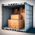 Cargo ship freight container ready to load Royalty Free Stock Photo