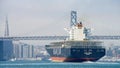 Cargo Ship Hanjin GREECE departing the Port of Oakland, empty