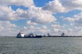 Cargo ship in harbor Dutch Hoek van Holland