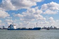 Cargo ship in harbor Dutch Hoek van Holland