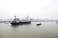 Cargo ship,Huangpu River,Shanghai Royalty Free Stock Photo