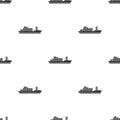 Cargo ship icon in black style isolated on white background. Logistic pattern stock vector illustration.