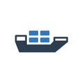 Cargo Ship Icon - Container Ship Icon Royalty Free Stock Photo