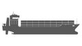 Cargo Ship Icon with Container Loads in the export-import Shipping Process. Royalty Free Stock Photo