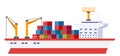 Cargo ship icon. Marine global freight transport
