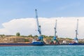 Cargo ship in industrial port