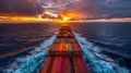 Cargo ship laden with colorful containers AI Generated