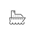 Cargo ship line icon