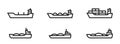 Cargo ship line icon set. river and sea cargo vessels. water transportation symbols Royalty Free Stock Photo