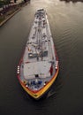 Cargo ship with liquid load in the river Rhine. Cologne. Germany Royalty Free Stock Photo