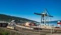 Cargo ship loader, crane in Narvik port, Norway Royalty Free Stock Photo