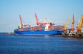 Cargo ship on loading Royalty Free Stock Photo