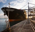 Cargo ship loading containers