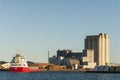 Cargo ship loading pulpwood Kalmar Sweden