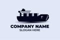 Cargo ship vector logo EPS 10 Royalty Free Stock Photo