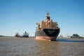 The cargo ship Martigny, moored on the Mississippi River