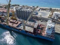 Cargo ship moored at the pier of the port of Vibo Marina, Calabria, Italy. BBC Chartering