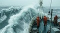 A cargo ship navigates through treacherous waters its crew relying on their strong bonds and determined spirits to