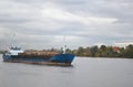 Cargo ship on the Neva river Royalty Free Stock Photo
