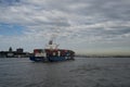 A Cargo Ship in the New York Bay Royalty Free Stock Photo