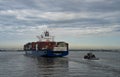 A Cargo Ship in the New York Bay Royalty Free Stock Photo