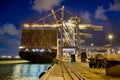 Cargo ship by night Royalty Free Stock Photo