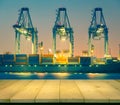 Cargo ship night Royalty Free Stock Photo