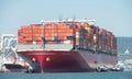 Cargo Ship ONE STORK entering the Port of Oakland