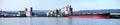 Cargo ship & the port of Longview WA. Royalty Free Stock Photo